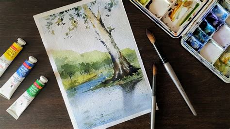 Watercolor painting tutorial. In this video, I show you the steps necessary to create a watercolor beach landscape scene from scratch using water color paints and ink pens. =====... 