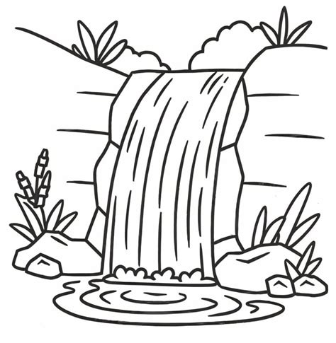Waterfall Coloring Pages Coloring Home