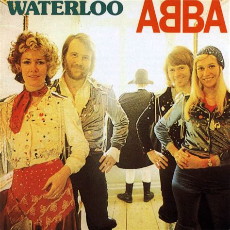 Waterloo abba. Swedish pop group ABBA give the thumbs up after winning the Eurovision Song Contest with their song 'Waterloo', Brighton, 7th April 1974. Left to... 