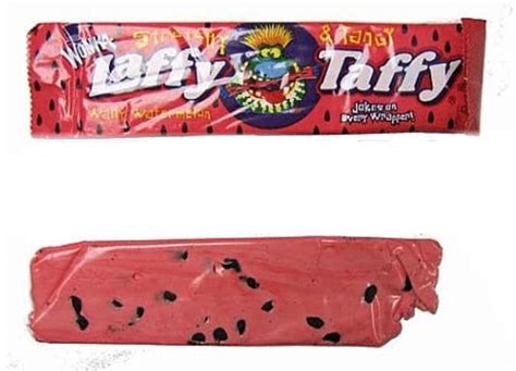 Laffy Taffy Watermelon 1.5oz Bar. 07920014236. Consumers of all ages love Watermelon Laffy Taffy®, the stretchy, chewy candy with an irresistible tangy flavor. Laffy Taffy has been around for decades, during which time it has built a following of older fans who have a nostalgic fondness for the classic candy. And of course, the youngsters love ...