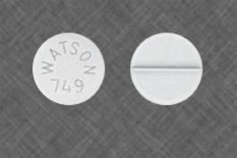 Watson 749 white pill. Pill Identifier results for "TSO White and Round". Search by imprint, shape, color or drug name. ... WATSON 749 Color White Shape Round View details. 689 25 WATSON Captopril Strength 25 mg Imprint 689 25 WATSON Color White Shape Round View details. 1 / 4. WATSON 345 Previous Next. 