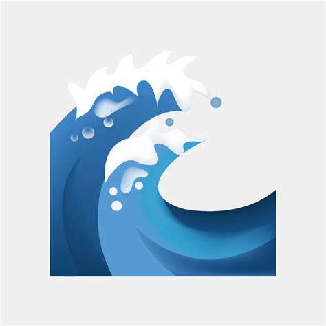 Wave Emoji Vector