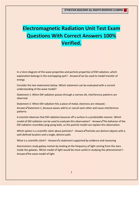 Waves And Electromagnetic Radiation Unit Test