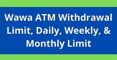 Wawa atm withdrawal limit. Things To Know About Wawa atm withdrawal limit. 