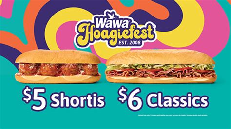 Wawa hoagie fest. During Hoagiefest (June 18 to Aug. 5), all area Wawa stores will offer $3 Junior, $4 Shorti and $5 Classic hoagies. This article tagged under: food lifeguard. Trending Stories. on screen 