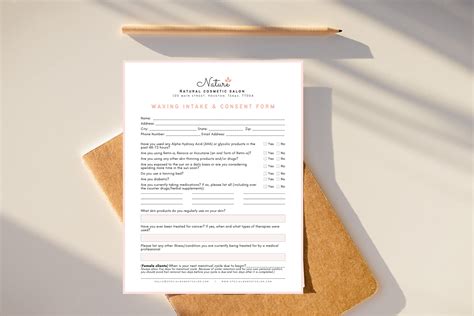 Waxing Intake Form Client Consent Forms Esthetician Canva Etsy