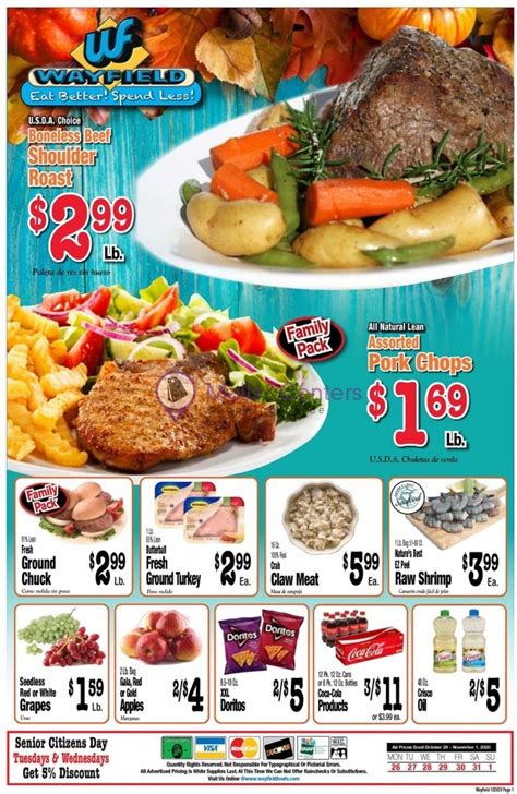 Wayfield foods weekly ad. Wayfield Foods Weekly Ad Apr 22 – Apr 28, 2024. Wayfield Foods Jenny A. Barbee-April 22, 2024. 0. ... Learn about the newest Food Depot Weekly ad, valid Apr 22 - Apr 28, 2024. Food Depot has special... WeeklyAdPro.com collects all current weekly ads, flyers and sales on the web. You can find weekly ads for almost all known retailers … 