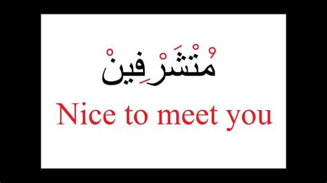 Ways Of Saying "nice to meet you" In Arabic Language