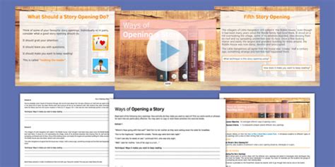 Ways of Opening a Story - Narrative Writing Lesson Pack