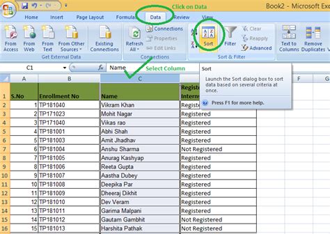 Ways to Sort Data in Excel