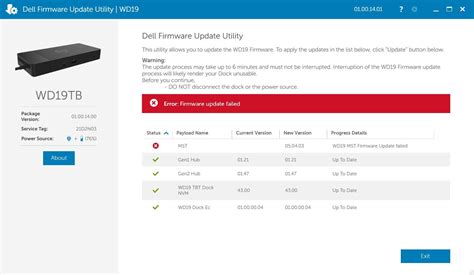Wd19tb ethernet not working.  I&rsquo;d also recommend that you ensure the dock firmware is u...