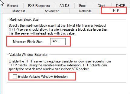 Wds tftp maximum block size.  To determine what configuration is most efficient, ...
