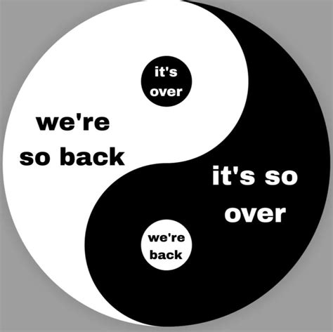 We're back it's over. Source: twitter.com/ledgerstatus/status/1679916797724590102?s=20It's Over / We're Back is a catchphrase used in memes to indicate an upturn and downturn of e... 