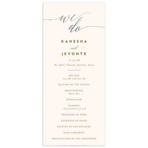 We Do Foil Wedding Programs The Knot