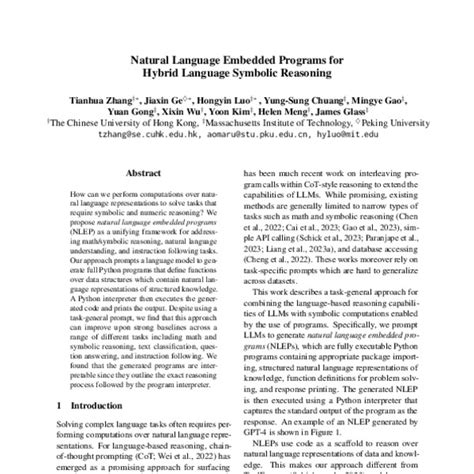 We propose natural language embedded