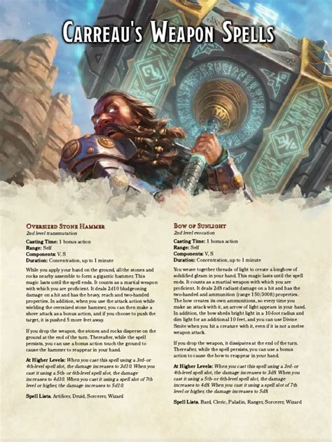 Weapon Spells GM Binder