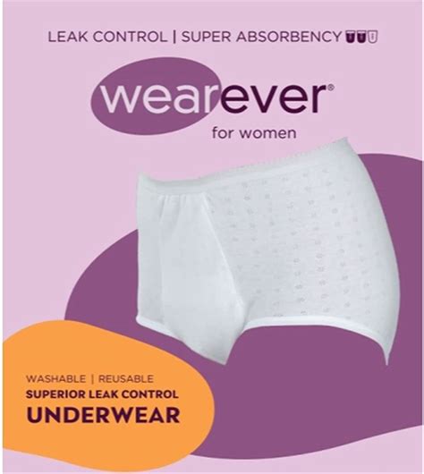 The Women's Super Absorbency Full Cut Panty from Wearever Incontinence provides unmatched leak protection and uncompromising style. Leak proof up to 10oz of accumulated liquid. Washable and Reusable up to 200-250 times. Super Absorbency- Designed to collect 1 to 2 oz per small leak that accumulate up to 10oz over the course of the day.