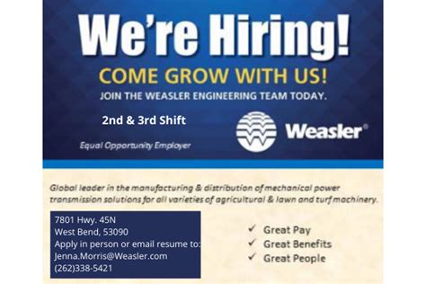 Weasler Engineering Jobs