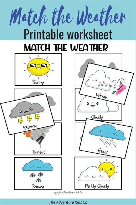 Weather Chart Matching Game for Preschool Learning Activity Preschool
