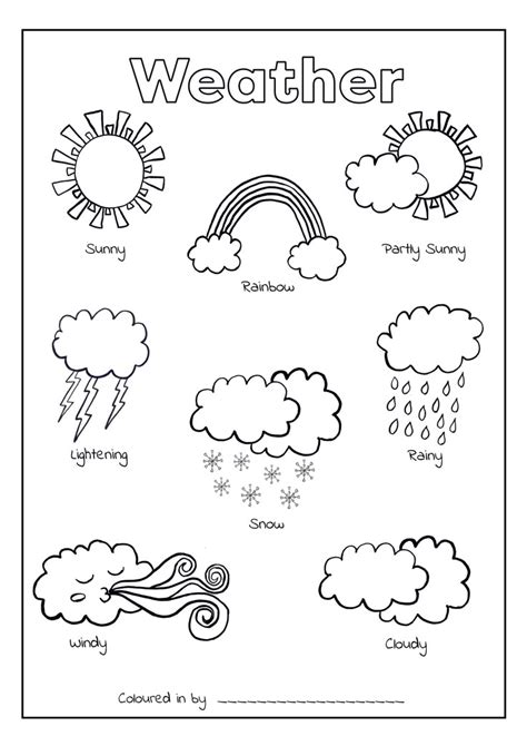Weather Coloring Workshee