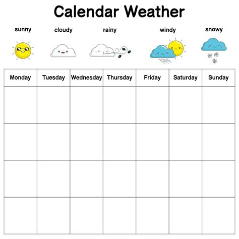 Weather Monthly Calendar