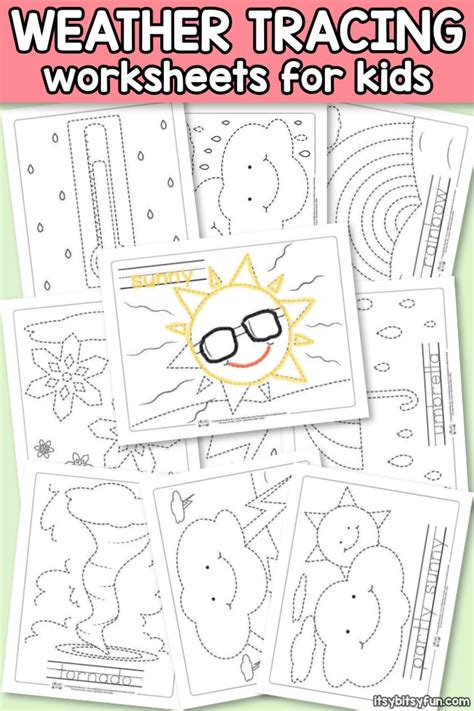 Weather Tracing Worksheets Itsybitsyfun Com