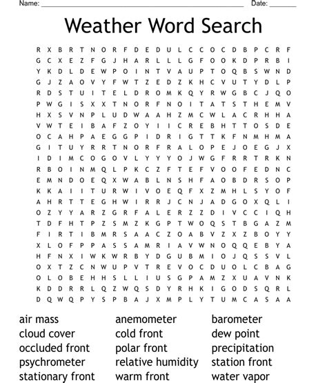 Weather Word Search WordMint
