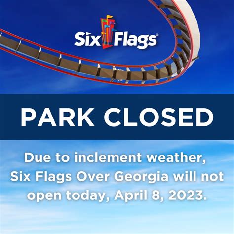 Weather at six flags over georgia. Guests who want to speed through to park their vehicle can add Speedy Parking to their day. Quick-Setup in 4 Steps: Pre-Purchase Online and Enter Your License Plate. Use Designated Speedy Parking Lane to Pull Up to the Gate. Your Vehicle's License Plate will be Scanned, Drive Through to Park Your Vehicle. Enter the Park for a Great Six Flags Day! 