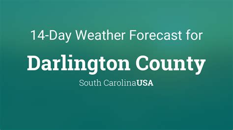 Weather darlington sc. Lows in the upper 50s. Southwest winds 5 to 10 mph. Chance of rain 70 percent. Saturday. Patchy fog in the morning. Mostly cloudy with a slight chance of showers in the morning, then mostly sunny in the afternoon. Highs in the mid 70s. North winds around 5 mph, becoming northeast in the afternoon. Chance of rain 20 percent. 
