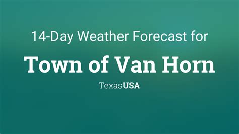 Weather for Town of Van Horn, Texas, USA