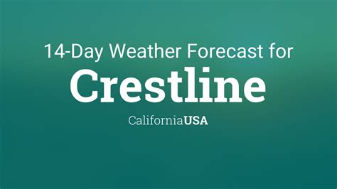 Weather forecast crestline ca. Local Forecast Office More Local Wx 3 Day History Hourly Weather Forecast. Extended Forecast for Crestline CA . Tonight. Low: 48 °F. Partly Cloudy. Tuesday. High: 63 °F. Sunny. Tuesday Night. Low: 48 °F. Mostly Clear. Wednesday. ... Crestline CA 34.23°N 117.29°W (Elev. 4800 ft) Last Update: 1:04 pm PDT May 13, 2024. Forecast Valid: 6pm … 
