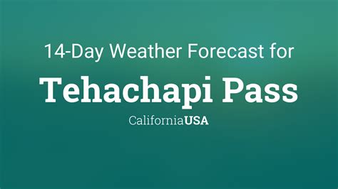 Weather forecast tehachapi pass. Tehachapi, CA (93561) Today. Sunny. High around 85F. Winds E at 10 to 20 mph 