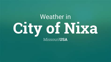 Weather in nixa mo. Nixa Weather Forecasts. Weather Underground provides local & long-range weather forecasts, weatherreports, maps & tropical weather conditions for the Nixa area. ... Nixa, MO 10-Day Weather ... 