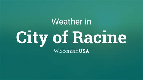 Racine, WI Weather - Extended Forecast. Monday. Partly sunny. High: 70°F. Partly sunny, with a high near 70. East wind 5 to 10 mph. Monday Night. Mostly cloudy. Overnight low: 60°F. A 20 percent chance of showers after 1am. Mostly cloudy, with a low around 60. East wind around 10 mph. Tuesday.. 