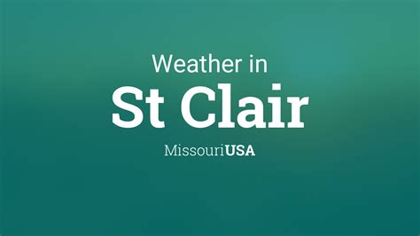 Weather in st clair missouri. MISSOURI, USA — The Weather First team issued a Storm Alert as severe thunderstorms passed through the St. Louis region Friday afternoon and evening. 5 On Your Side will provide live updates as ... 