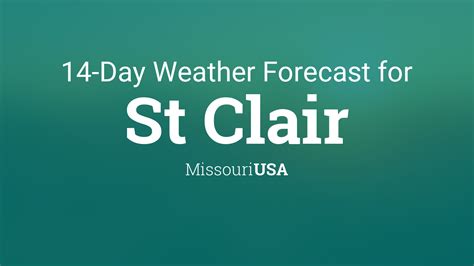 Weather in st clair mo. ST. CLAIR, Mo. – A frightening ordeal for a Missouri family Tuesday, after a car thief stole their van, with a 1-year-old baby inside. The manhunt continues for the suspect, but there is some ... 