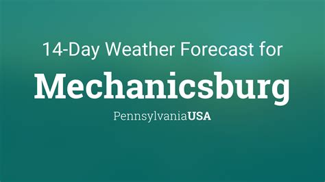 Find the most current and reliable 14 day weather forecasts, storm alerts, reports and information for Mechanicsburg, PA, US with The Weather Network.