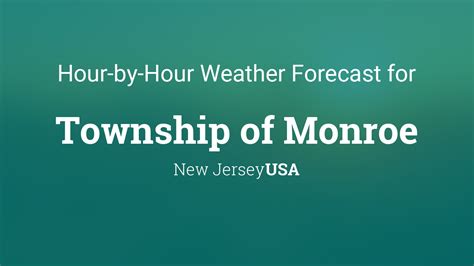 Weather monroe nj hourly. Monroe Weather Forecasts. Weather Underground provides local & long-range weather forecasts, weatherreports, maps & tropical weather conditions for the Monroe area. ... 