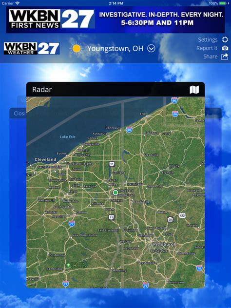 Interactive weather map allows you to pan and zo