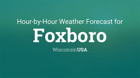 Weather report foxboro. Things To Know About Weather report foxboro. 