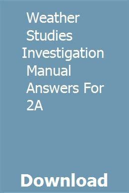 Weather studies investigation manual answers for 2a. - Plant engineers and managers guide to energy conservation 8th edition.