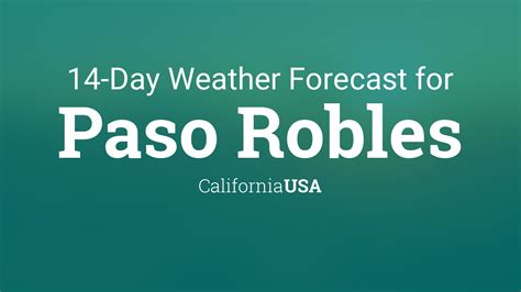 – Heavy rain is in the forecast for today for Paso Robles. Weather Underground currently predicts .67 inches today, light rain on Sunday, and .22 inches on Monday. The season total for rainfall in the city is 16.07 inches. That is higher than the …. 