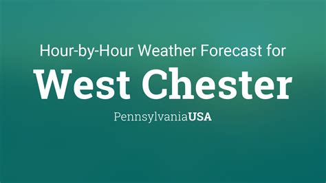 Weather west chester pa hourly. 6:40 pm. Sunset. Day. Patchy fog before 8am. Otherwise, mostly sunny, with a high near 77. Light and variable wind becoming southeast 5 to 10 mph in the morning. Night. Increasing clouds, with a low around 62. Southeast wind around 5 mph. 