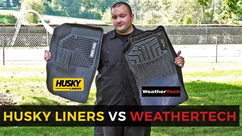 Weathertech vs husky. The drivers side was the same as the passenger, the Husky had a tighter fit, especially on the sill. Winner: Husky. Security: No contest. The Husky's have multi directional nibs on the back the grab the carpet: Whereas the Weathertech are smooth. The passenger side especially slides around easily when entering/exiting: 