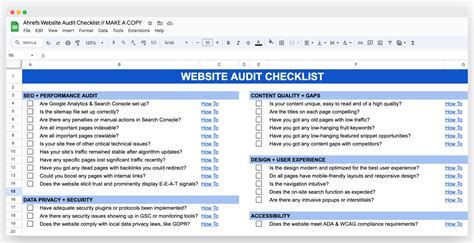 Web Audit Template