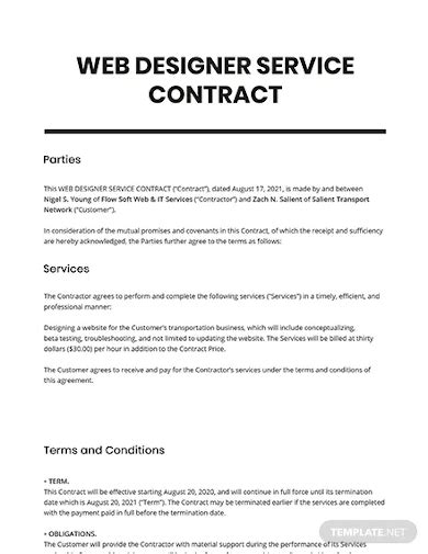 Web Design Contract