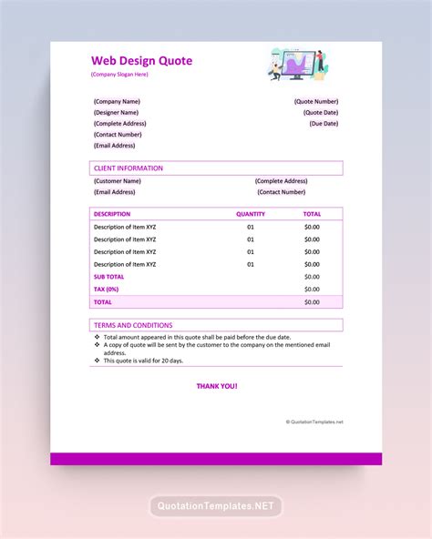 Web Design Quote Template PDF Templates Jotform