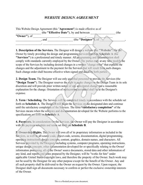 Web Design Terms And Conditions Template 6 Useful Web Design Contract