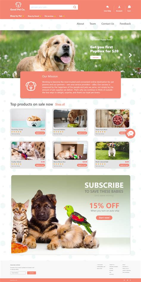 Web Design for an online Pet Store on Behance