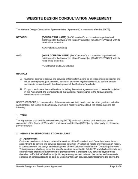 Web Developer Contract Template Free Printable Documents Contract